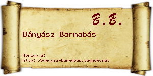 Bányász Barnabás névjegykártya